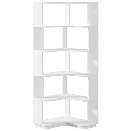 6-Tier Corner Bookshelf – 64.96” Tall Corner Bookcase with Anti-Drop Panel