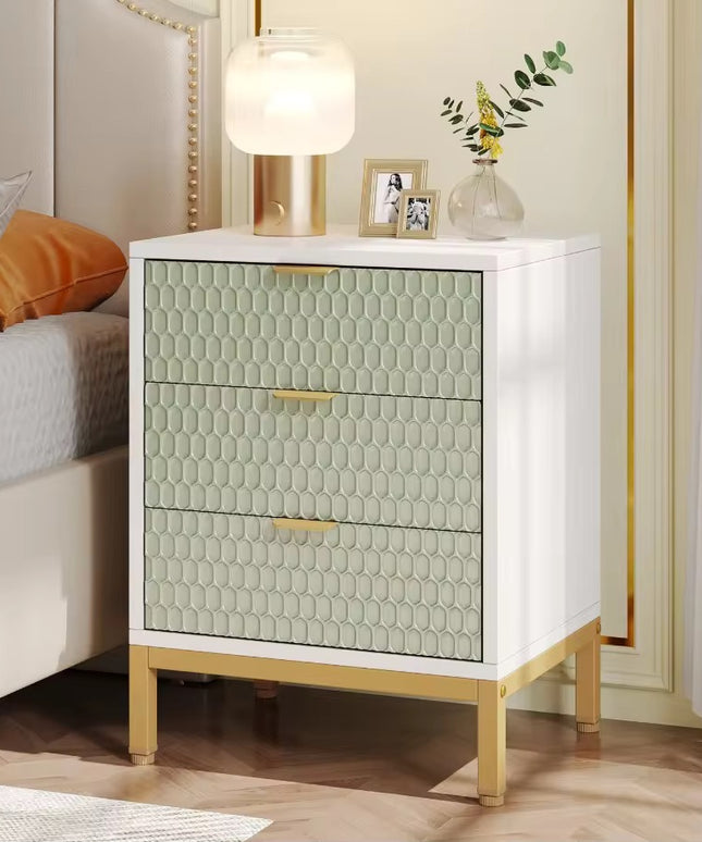 Luxury 3-Drawer Bedside Cabinet for Modern Bedrooms