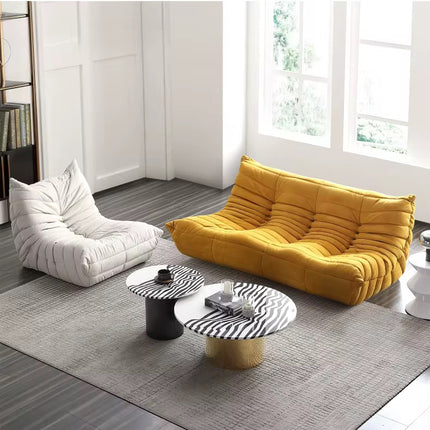 Minimalist design sofa and pouf set, velvet lazy sofa, home furniture