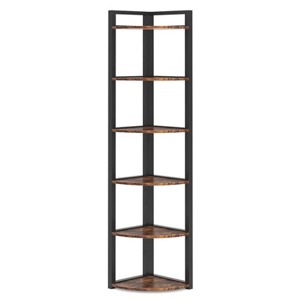 6-Tier Corner Shelf – Small Corner Bookshelf Storage &amp; Display Rack